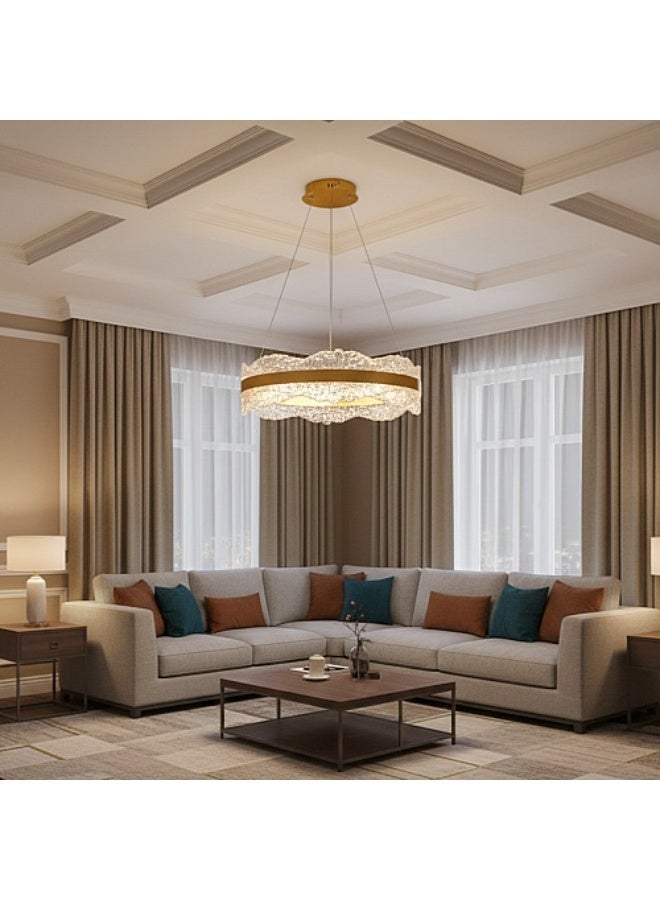 Modern gold-colored chandelier with 3 lights, 55 watts, 40 cm size - Image 1